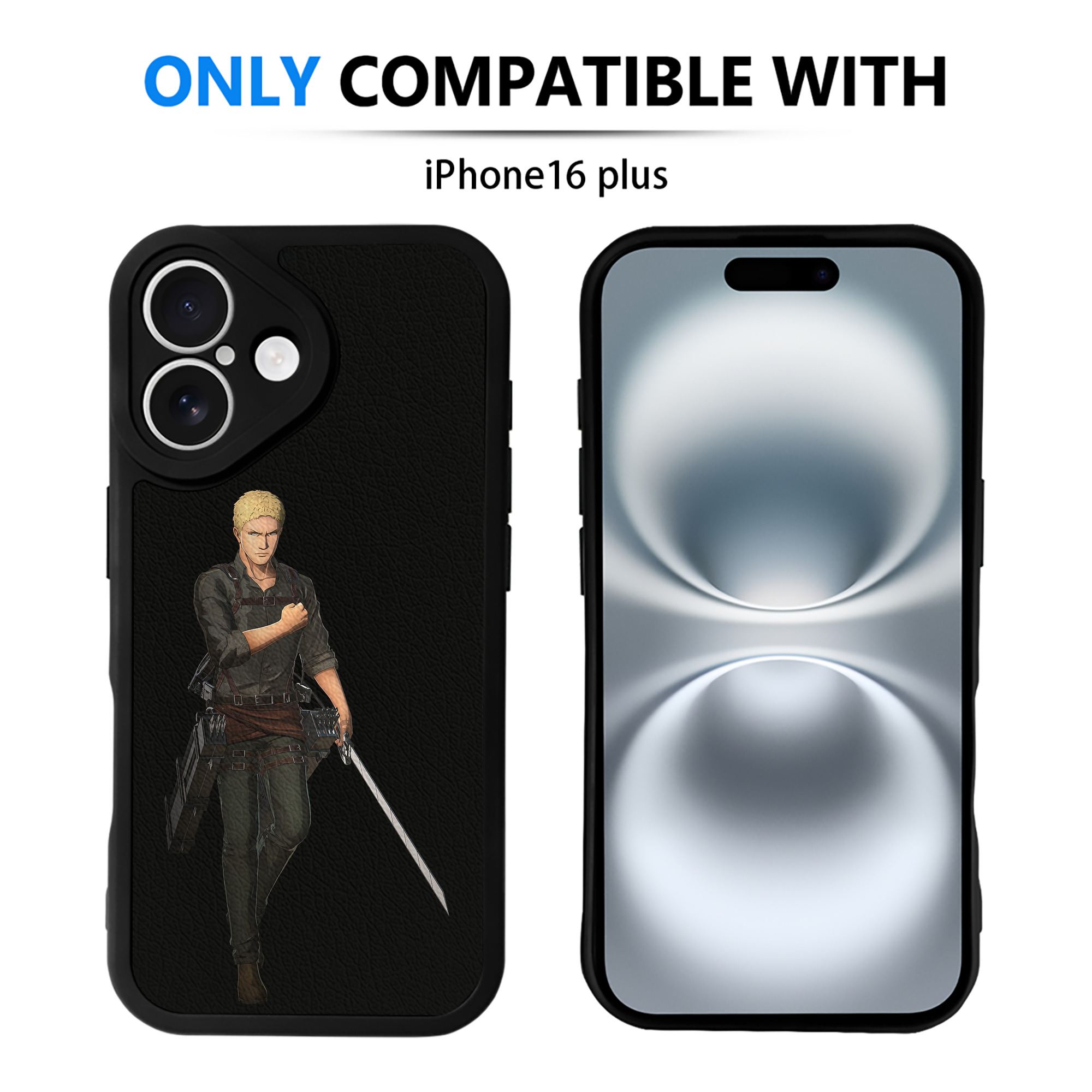 （画像用） 進撃の巨人 ライナー・ブラウン Attack on Titan Reiner Braun 【iPhone 16シリーズ対応】シリコンスマホケース（レザー調） 材質：シリコン